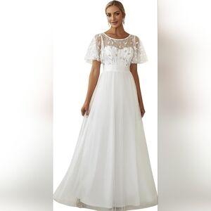 Ever Pretty Sequin Tulle Evening Gown Wedding Dress